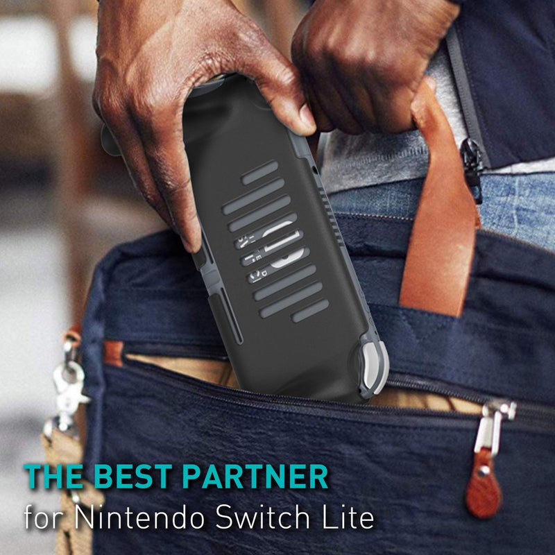 JUSPRO Grip for Nintendo Switch Lite, Ergonomic Comfort Handheld Protective Gaming Case Portable Cover Accessories Compatible with Nintendo Switch Lite - Image 5